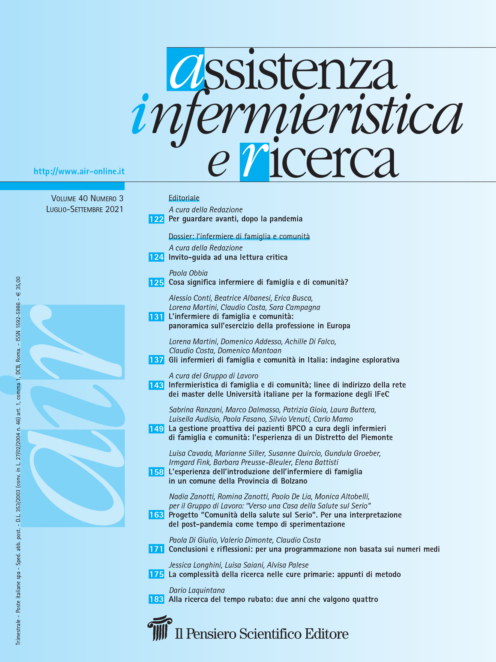 2021 Vol. 40 N. 3 Luglio-Settembre